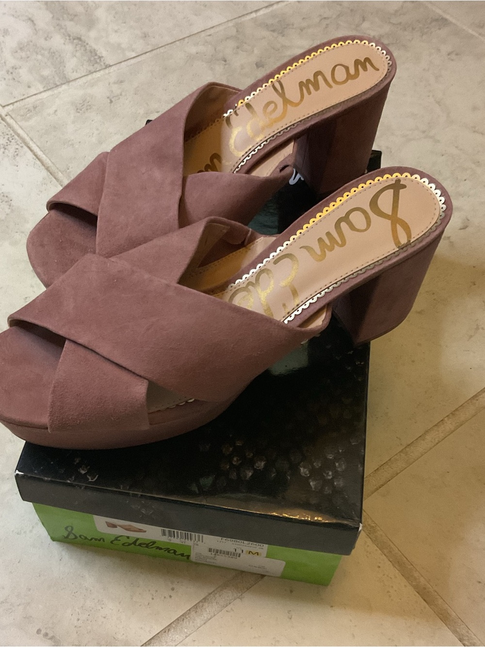 Sam Edelman Jayne Platform Sandal - Dusty Rose 11M suede NIB